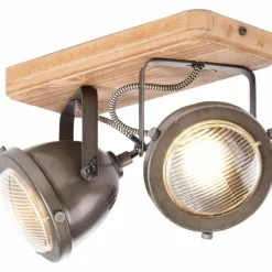 Luminaires Brilliant Spots Et Projecteurs|Barre de spots Brilliant Carmen Wood Acier inoxydable, 2 lumières