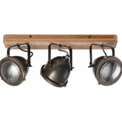 Luminaires Brilliant Spots Et Projecteurs|Barre de spots Brilliant Carmen Wood Acier inoxydable, 3 lumières