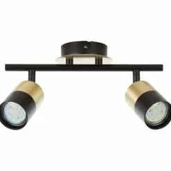 Luminaires Brilliant Spots Et Projecteurs|Barre de spots Brilliant Maribel Laiton, Noir, 2 lumières