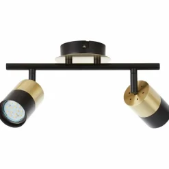 Luminaires Brilliant Spots Et Projecteurs|Barre de spots Brilliant Maribel Laiton, Noir, 2 lumières