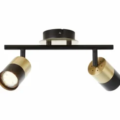 Luminaires Brilliant Spots Et Projecteurs|Barre de spots Brilliant Maribel Laiton, Noir, 2 lumières