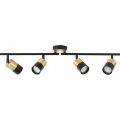 Luminaires Brilliant Spots Et Projecteurs|Barre de spots Brilliant Maribel Laiton, Noir, 4 lumières