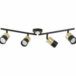 Luminaires Brilliant Spots Et Projecteurs|Barre de spots Brilliant Maribel Laiton, Noir, 4 lumières