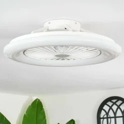 Benasal Plafonnier, Ventilateur de plafond lumineux Blanc, 1 lumière, Télécommandes