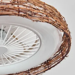 Benasal Plafonnier, Ventilateur de plafond lumineux Écru, Blanc, 1 lumière, Télécommandes
