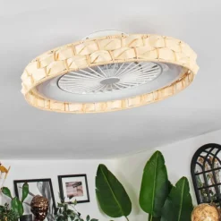 Benasal Plafonnier, Ventilateur de plafond lumineux LED Blanc, 1 lumière, Télécommandes