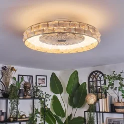 Benasal Plafonnier, Ventilateur de plafond lumineux LED Blanc, 1 lumière, Télécommandes