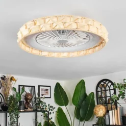 Benasal Plafonnier, Ventilateur de plafond lumineux LED Blanc, 1 lumière, Télécommandes