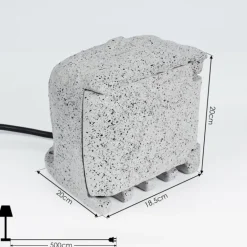 Bloc de prises électriques d'extérieur Tinú Noir, Pierre