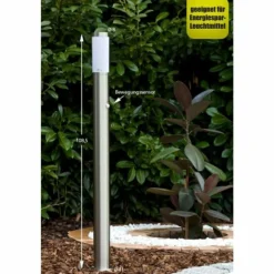 Borne d'éclairage Massive myGarden UTRECHT Acier inoxydable, Blanc, 1 lumière, Détecteur de mouvement