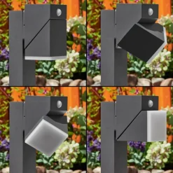 Borne lumineuse Toogong LED Anthracite, 1 lumière, Détecteur de mouvement