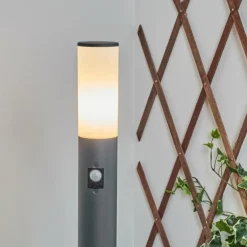 Borne lumineuse Caserta Anthracite, 1 lumière, Détecteur de mouvement