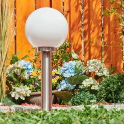 Borne lumineuse Enara Nickel mat, 1 lumière