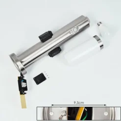 Borne lumineuse Gaborone LED Nickel mat, 1 lumière, Détecteur de mouvement