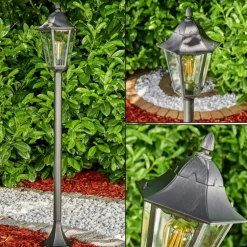 Borne lumineuse Gilze Noir, Argenté, 1 lumière