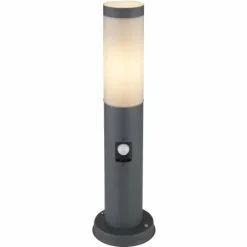 Borne lumineuse Globo BOSTON Anthracite, 1 lumière, Détecteur de mouvement