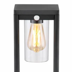 Borne lumineuse Globo CANDELA Noir, 1 lumière, Détecteur de mouvement