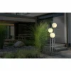 Borne lumineuse Globo LAURA Anthracite, Acier inoxydable, 3 lumières