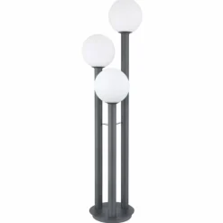 Borne lumineuse Globo LAURA Anthracite, Acier inoxydable, 3 lumières