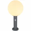 Borne lumineuse Globo OSSY Anthracite, 1 lumière, Détecteur de mouvement