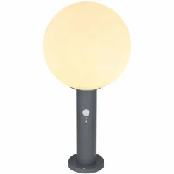Borne lumineuse Globo OSSY Anthracite, 1 lumière, Détecteur de mouvement
