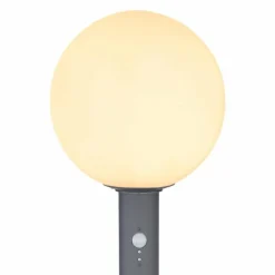 Borne lumineuse Globo OSSY Anthracite, 1 lumière, Détecteur de mouvement