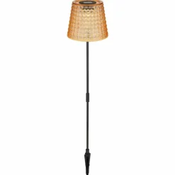 Borne lumineuse Globo SOLAR LED Ambre, Noir, 1 lumière