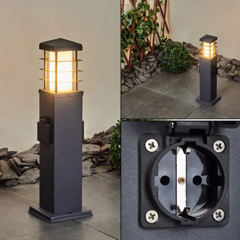 Borne lumineuse Habolale Gris, 1 lumière