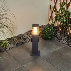 Borne lumineuse Habolale Gris, 1 lumière