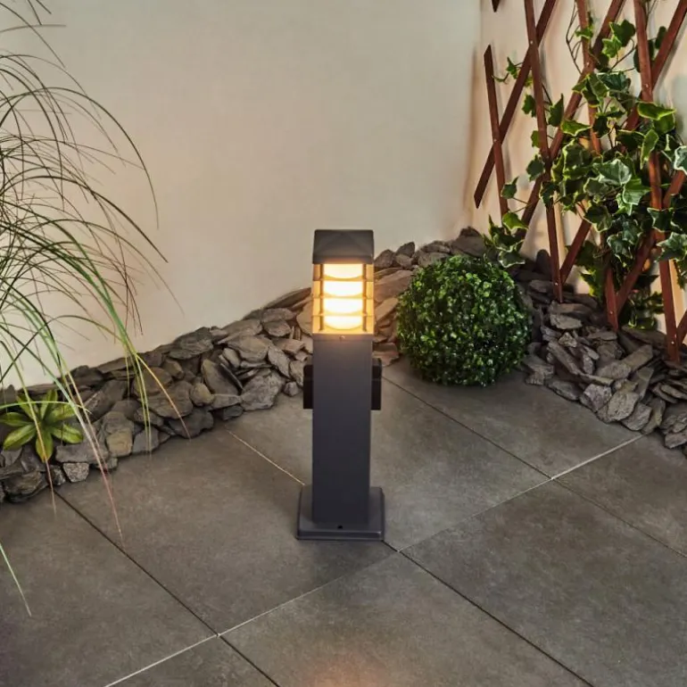 Borne lumineuse Habolale Gris, 1 lumière