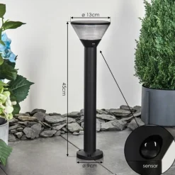Borne lumineuse Joennierni LED Noir, 1 lumière, Détecteur de mouvement, Changeur de couleurs