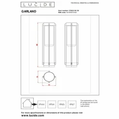 Borne lumineuse Lucide GARLAND Noir, 1 lumière
