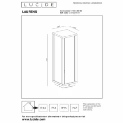 Borne lumineuse Lucide LAURENS Noir, 1 lumière