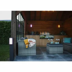 Borne lumineuse Lutec QUBO LED Anthracite, 1 lumière, Changeur de couleurs