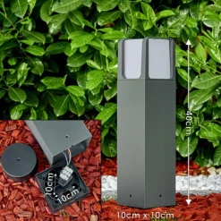 Borne lumineuse Lysabbel LED Anthracite, 1 lumière