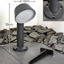 Borne lumineuse Moroni LED Anthracite, 1 lumière