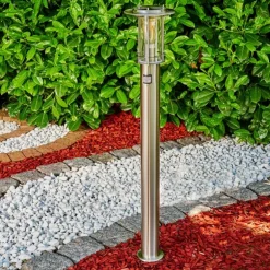 Borne lumineuse Mulo Acier inoxydable, 1 lumière, Détecteur de mouvement