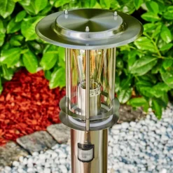 Borne lumineuse Mulo Acier inoxydable, 1 lumière, Détecteur de mouvement