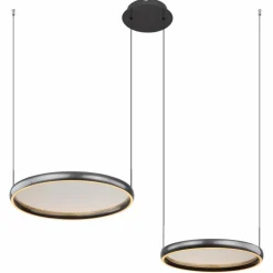 Luminaires Globo Lighting Suspensions|Briggs Suspension LED Noir, 1 lumière, Télécommandes
