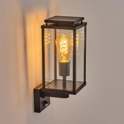 Cadafaes Lampe murale d´extérieur Noir, 1 lumière, Détecteur de mouvement