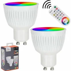 Candal GU10 LED RGB 6,5 watt 2200-6500 kelvin 345 lumen Lot de 2 avec télécommande