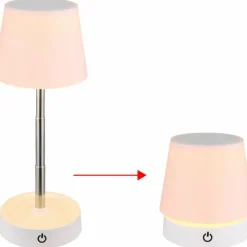 Luminaires Globo Lighting Éclairage Led|Carlos Lampe à poser LED Chrome, Blanc, 1 lumière