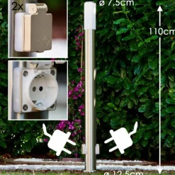 Caserta Lampadaire, Eclairage de chemin Acier inoxydable, 1 lumière