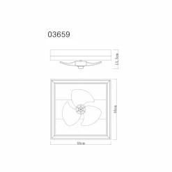 Celinata Ventilateur de plafond lumineux Luminaires Globo Lighting LED Noir, 1 lumière, Télécommandes