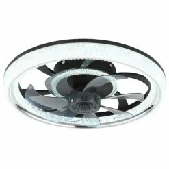 Cirilla Ventilateur de plafond lumineux Luminaires Globo Lighting LED Noir, 1 lumière, Télécommandes