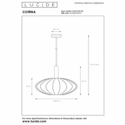 Luminaires Lucide Suspensions|CORINA Suspension Laiton, 1 lumière