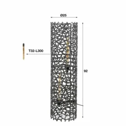 hofstein Lampadaires Et Lampes Sur Pied|Cortecega Lampadaire Noir, 2 lumières