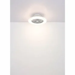 Corusso Ventilateur de plafond lumineux Luminaires Globo Lighting LED Chrome, 1 lumière, Télécommandes