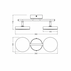 Luminaires Ledvance Éclairage Led|DECOR Applique murale / Plafonnier LED Noir, 2 lumières