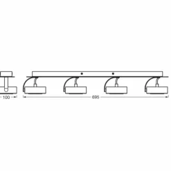 Luminaires Ledvance Éclairage Led|Decor Plafonnier LED Noir, 4 lumières